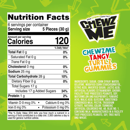 Tangy Turtlz Gummies | ChewzMe - 6.56 oz 186g