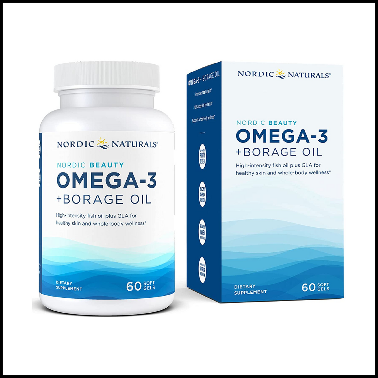 Nordic Beauty Omega-3 + Borage Oil Lemon-Flavored | 60 Soft Gels