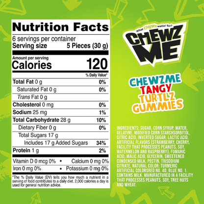 Tangy Turtlz Gummies | ChewzMe - 6.56 oz 186g