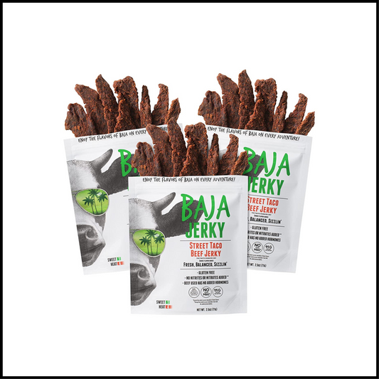 Healthy Beef Jerky 100% All Natural Beef Street Taco | 2.5 Oz Bags - Pack of 3