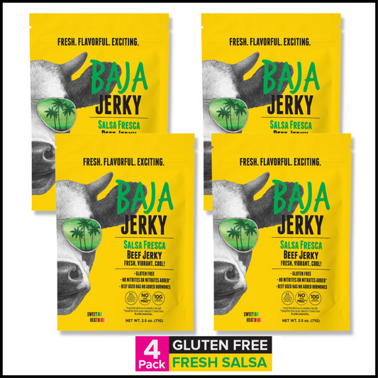 100% All Natural Beef Jerky Keto Jerky Gluten Free Low Calorie Craft Jerky Salsa Fresca | 2.5 oz Bag Pack of 4