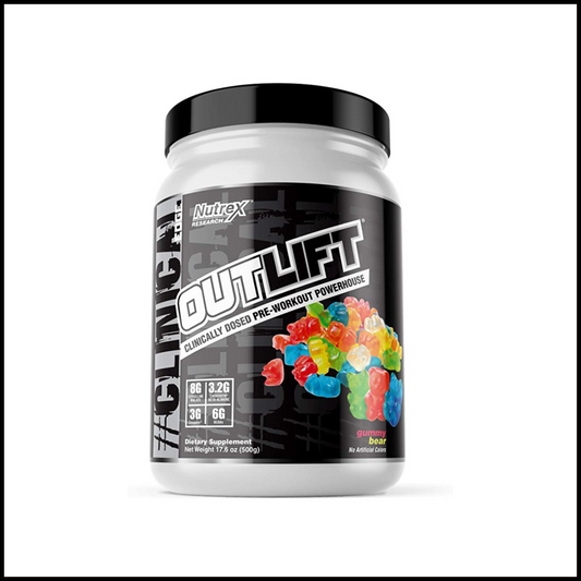 Outlift Clinically Dosed Pre Workout Powder Supplement for Men and Women | Gummy Bear 20 Serving