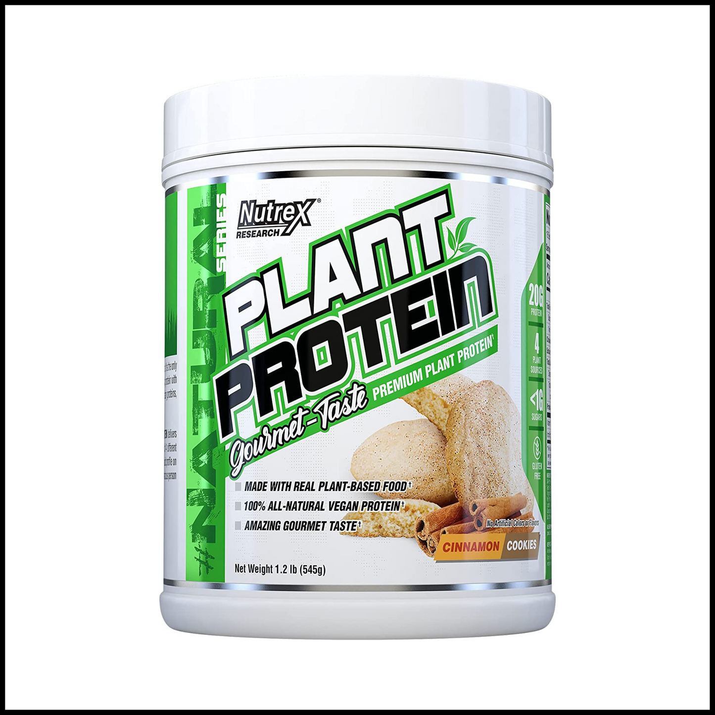 Plant Protein Great Tasting Vegan Plant Based Protein Powder | 8 Servings (Cinnamon Cookies)