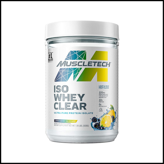 ISO Clear Whey Ultra Pure Protein Isolate Lemon Berry Blizzard | 1.1lb 19 Servings