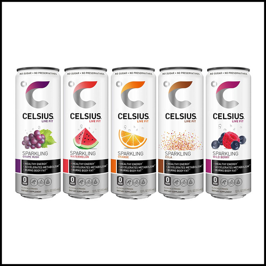 Fitness Drink Carbonated 5-Flavor Variety Pack, Zero Sugar | 12oz Slim Can | 12 Pack