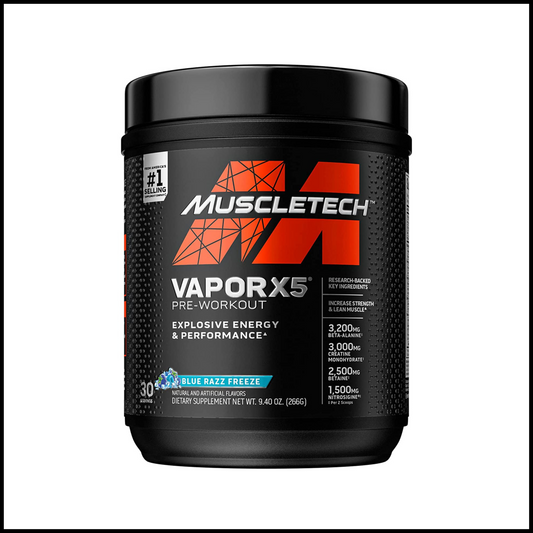 Vapor X5 Pre Workout Powder for Men & Women | Blue Razz Freeze | 30 Servings
