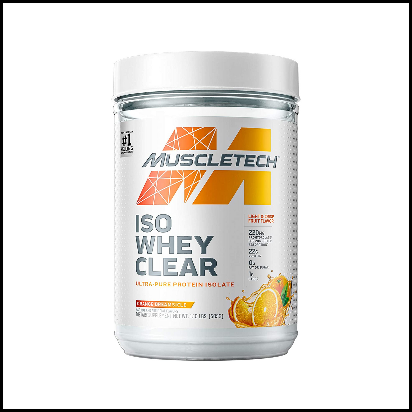 ISO Clear Whey Ultra Pure Protein Isolate Orange Dreamsicle | 1.1lb (19 Servings)
