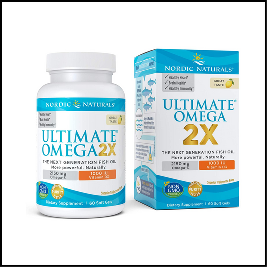 Ultimate Omega 2X with Vitamin D3, Lemon Flavor | 60 Soft Gels