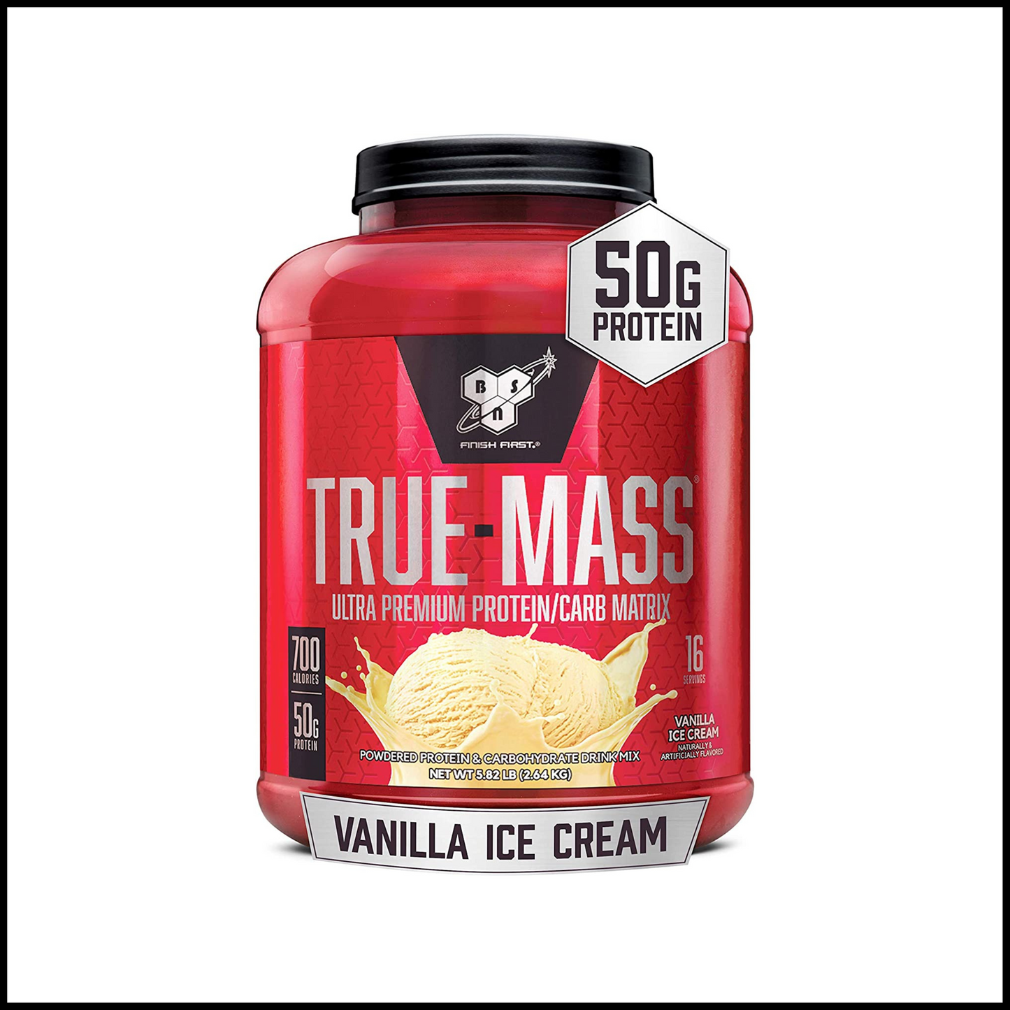 True-Mass Ultra Premium Protein Vanilla Ice Cream | 5.82 Pound 16 Servings