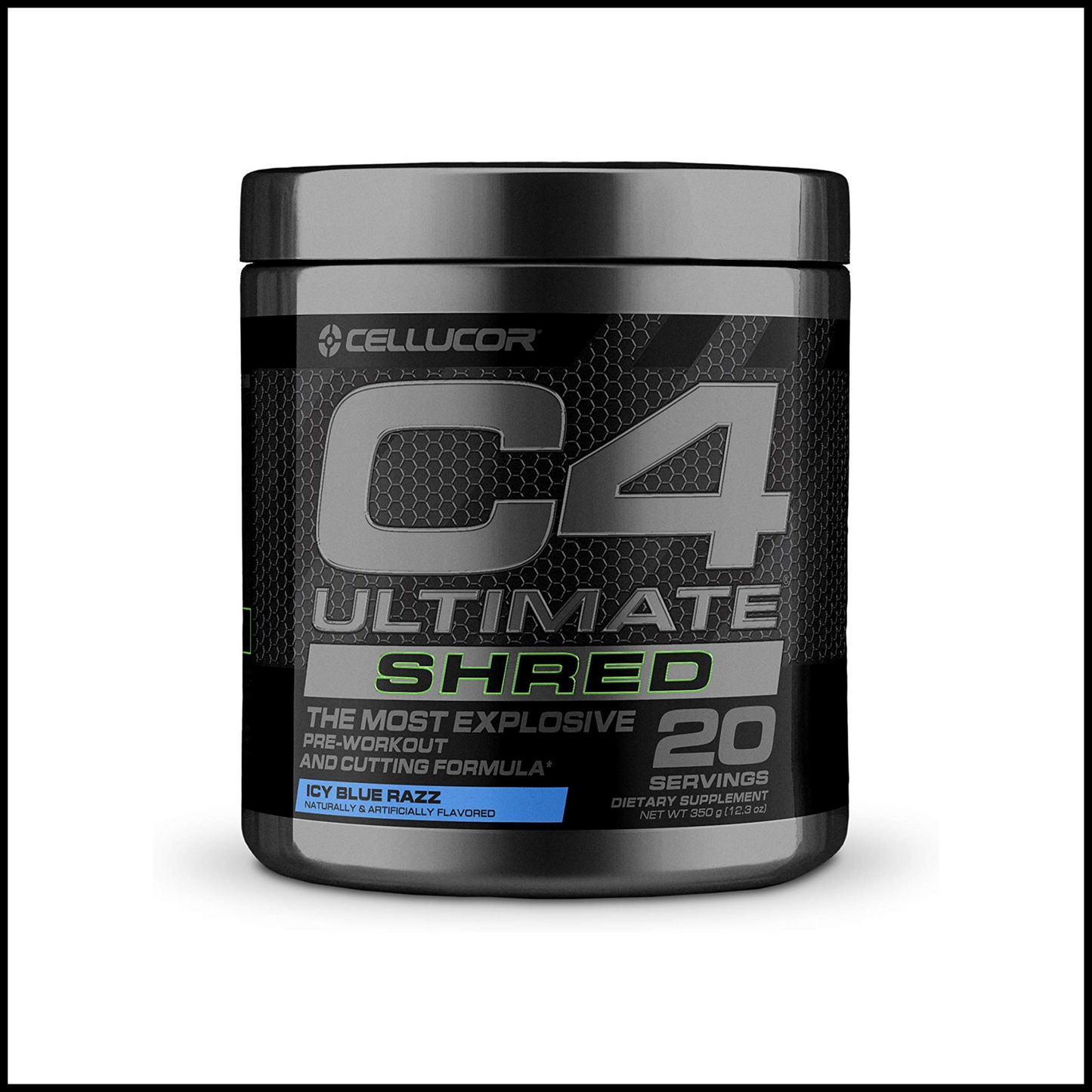 C4 Ultimate Shred Pre Workout Powder Icy Blue Razz | 20 Servings