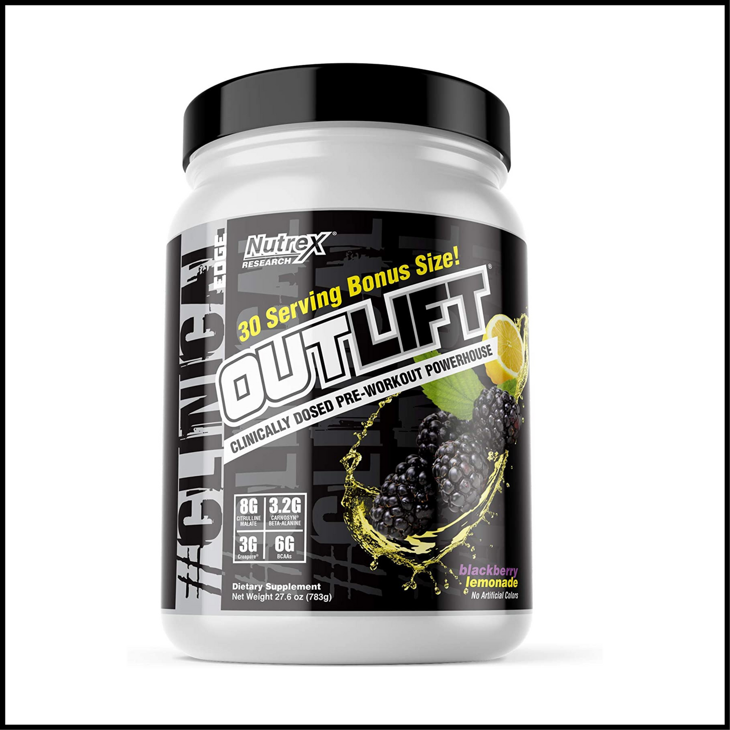 Outlift Clinically Dosed Pre Workout BlackBerry Lemonade | 30 Servings