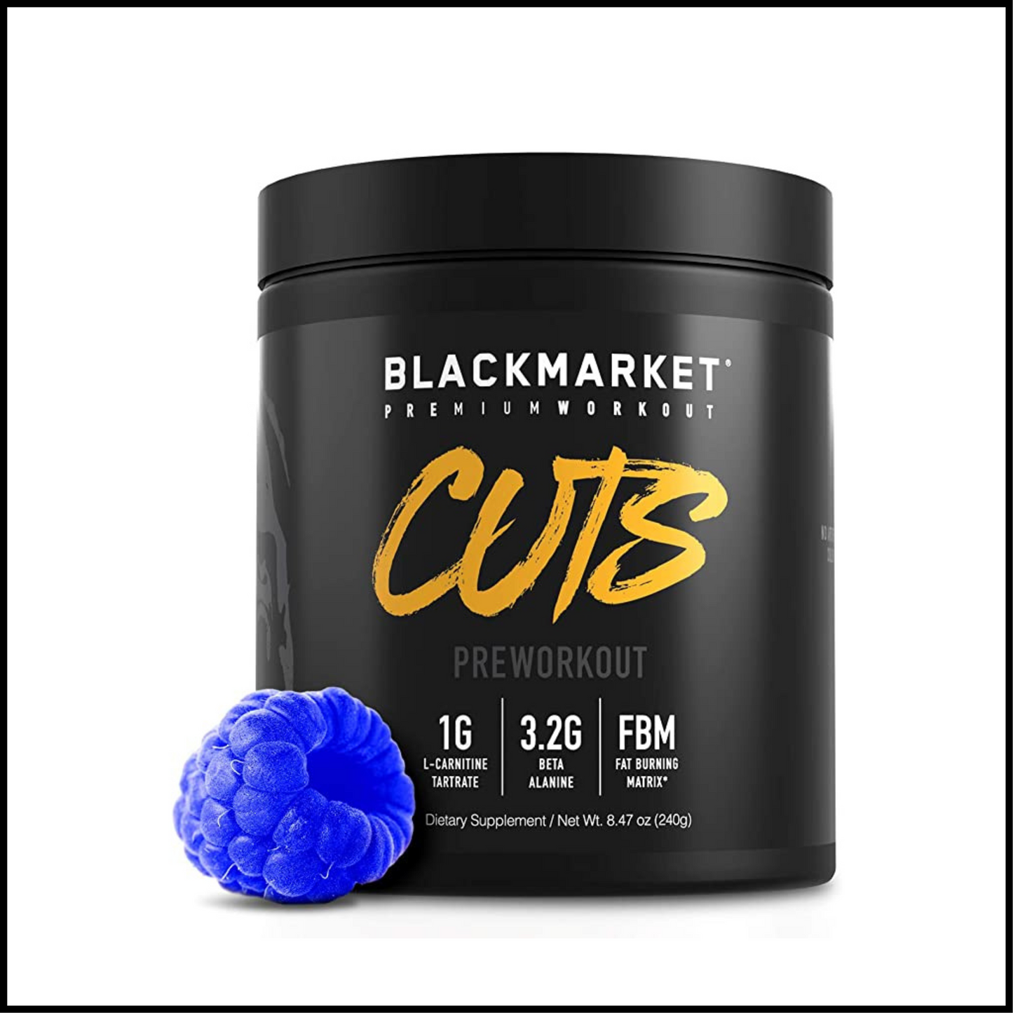 CUTS Thermogenic Pre Workout - Blue Razz Flavor | 30 Servings