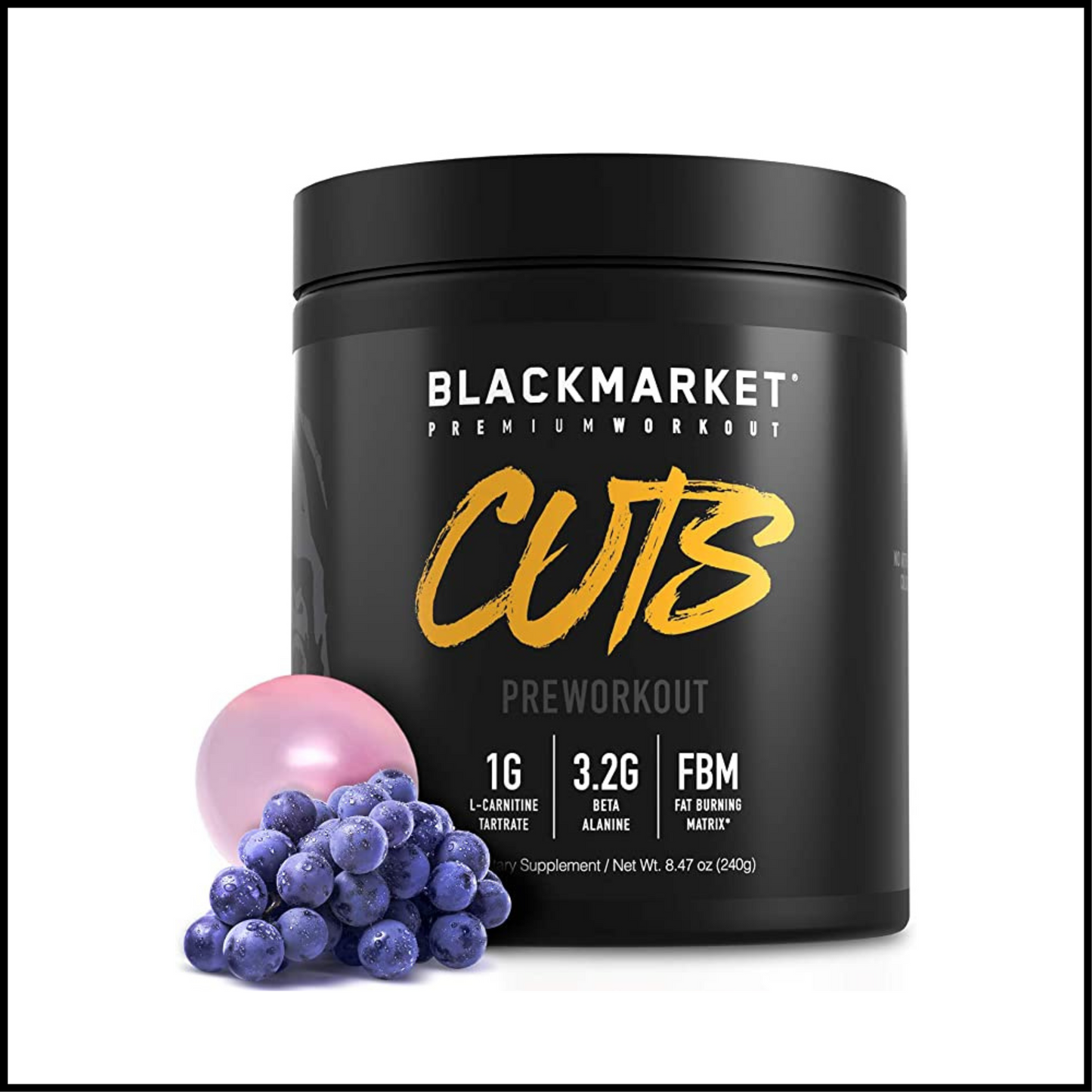 CUTS Thermogenic Pre Workout - Grape Bubblegum Flavor | 30 Servings