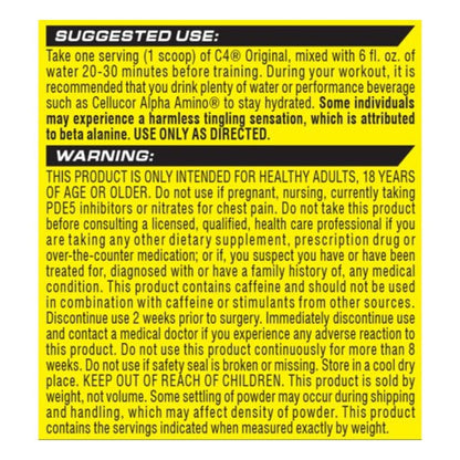 C4 Original Pre-Workout - Fruit Punch  - 60 Servings | Cellucor